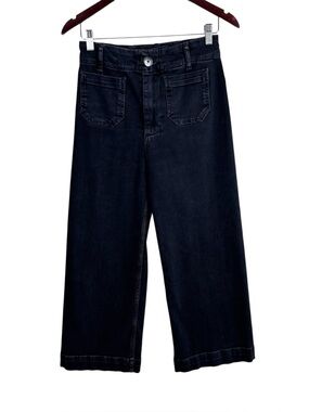 Anthropologie Pilcro The Skipper Jeans Size 27 High Rise Crop Wide Leg Black